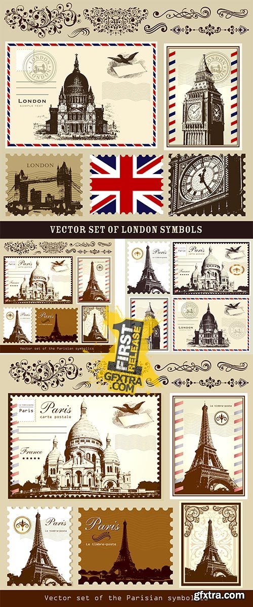 Stock: Vector symbols and landmarks