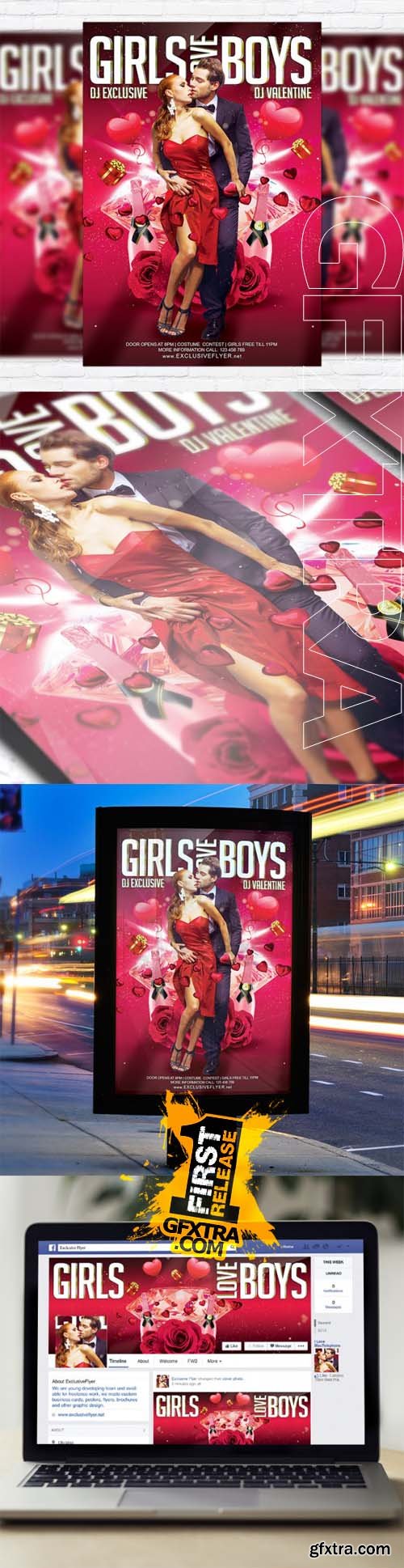 Girls Love Boys – Flyer Template + Facebook Cover
