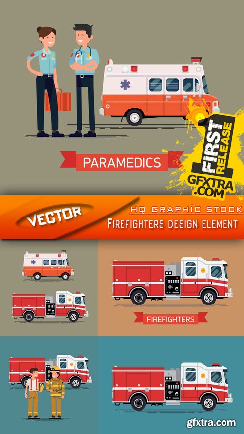 Stock Vector - Firefighters design element