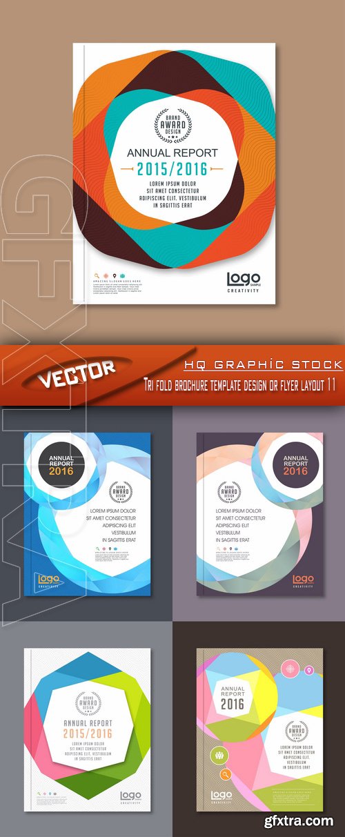 Stock Vector - Tri fold brochure template design or flyer layout 11