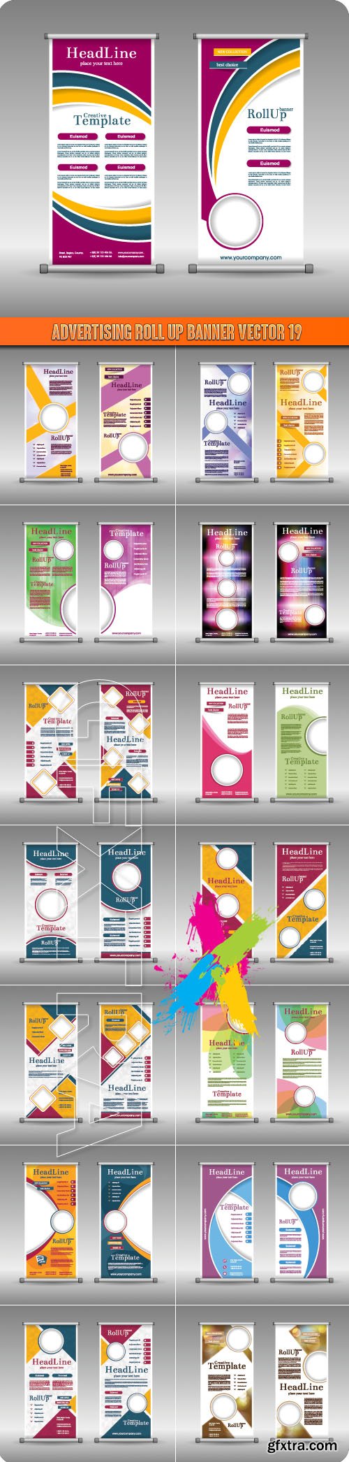 Advertising Roll up banner vector 19