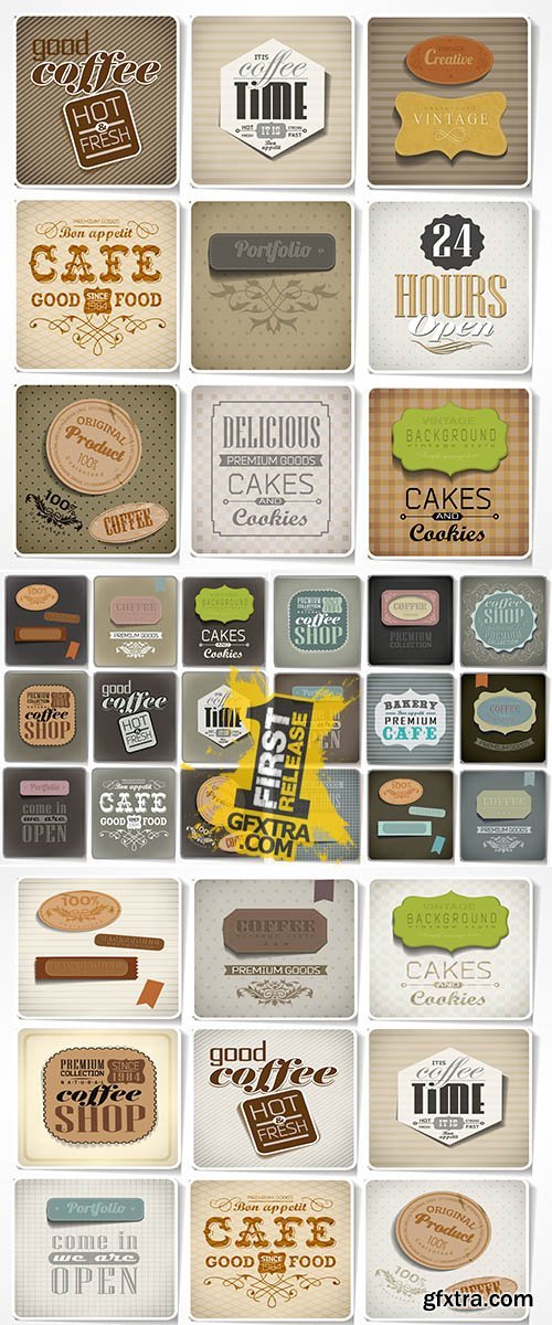 Stock: Retro labels and typography