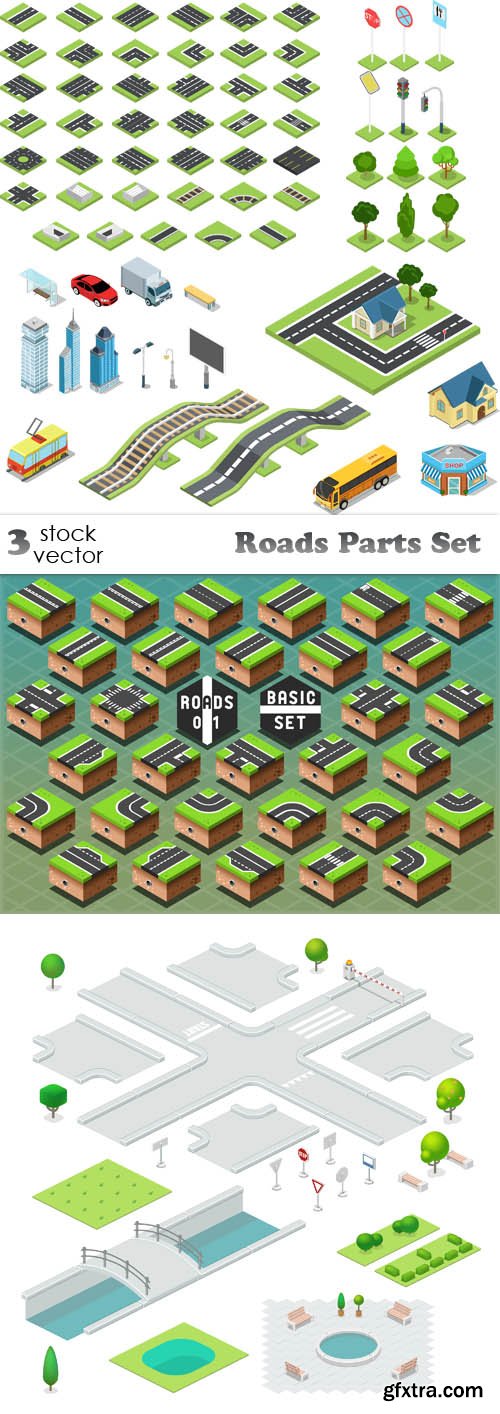 Vectors - Roads Parts Set
