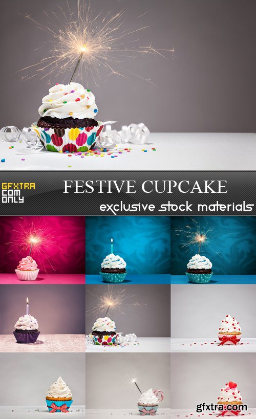 Festive Cupcake - 9 UHQ JPEG
