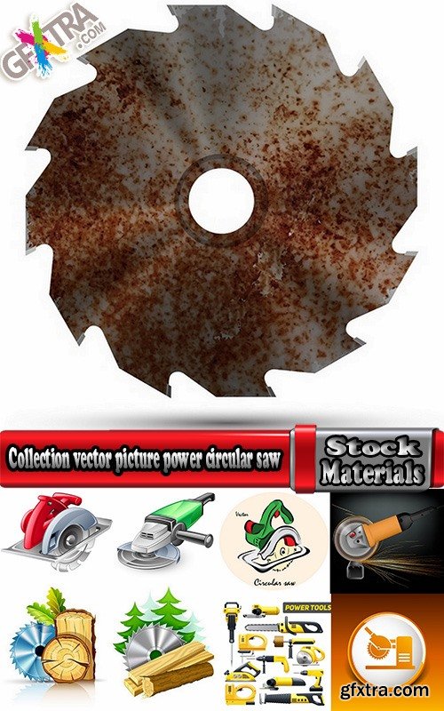 Collection vector picture power circular saw 25 HQ Jpeg
