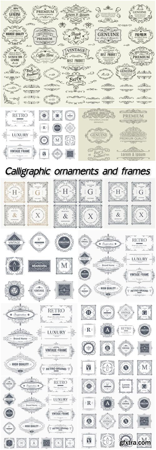 Calligraphic ornaments and frames