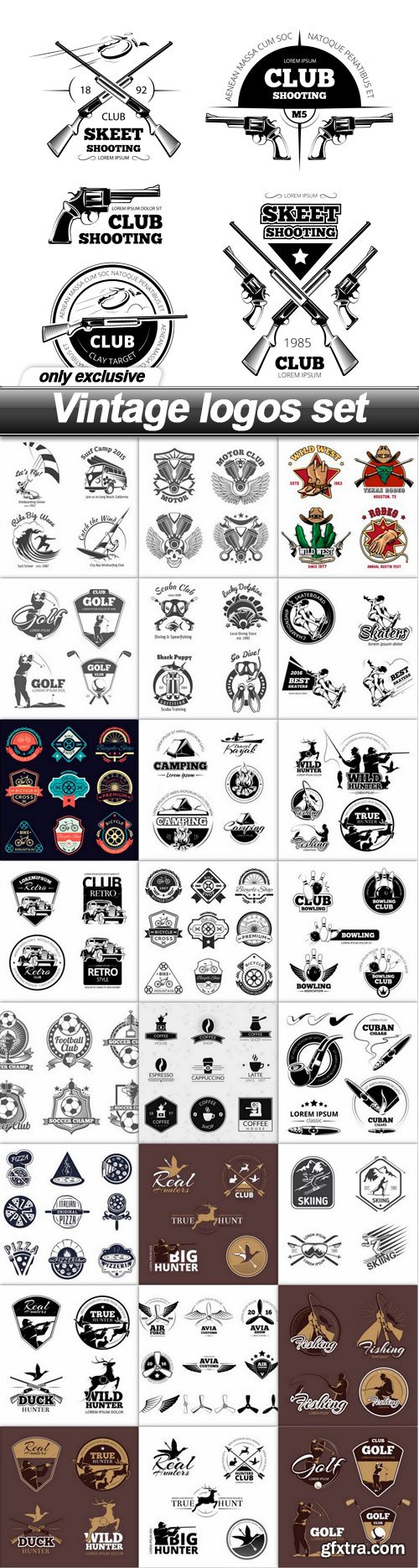 Vintage logos set - 25 EPS