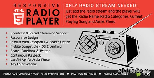CodeCanyon - Radio Player With Playlist v1.5.0 - Shoutcast and Icecast - 8157195