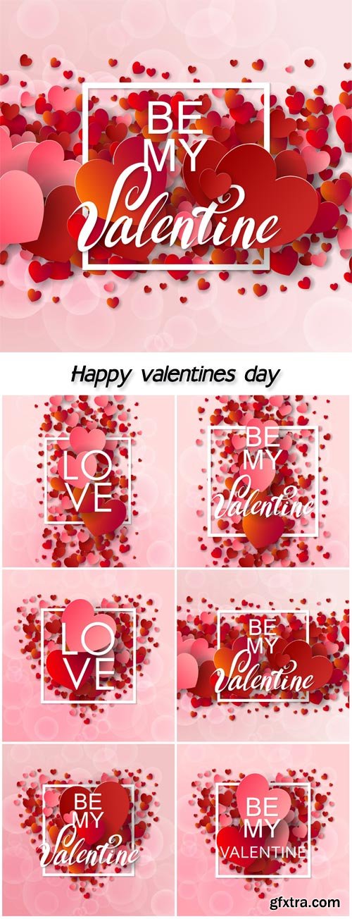 Happy Valentines Day & Wedding Background 6xEPS
