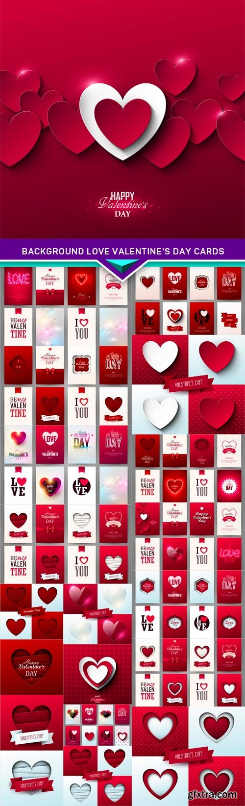 Background Love Valentine\'s Day Cards 20xEPS