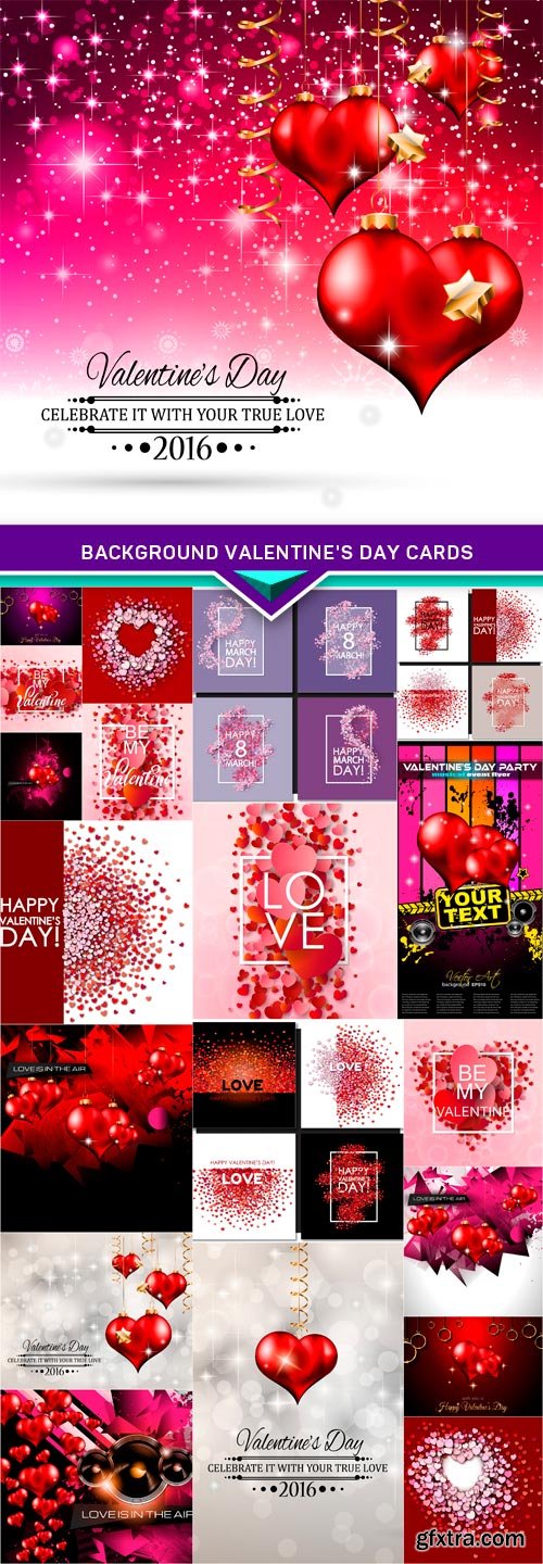 Background Valentine\'s Day Cards 20xEPS