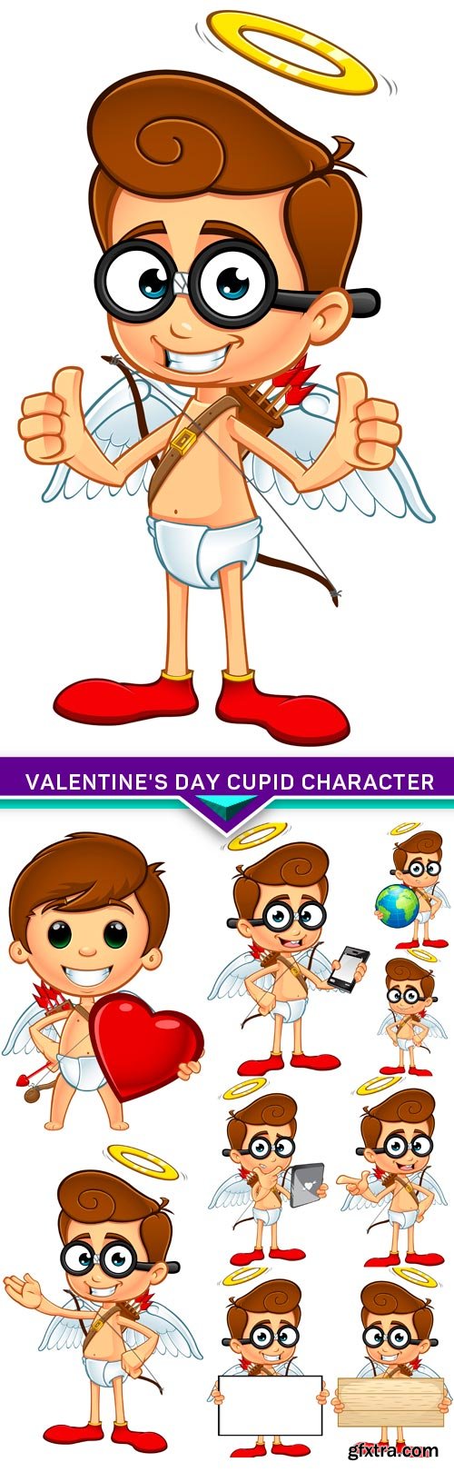 Valentine\'s Day Cupid Character 10x EPS