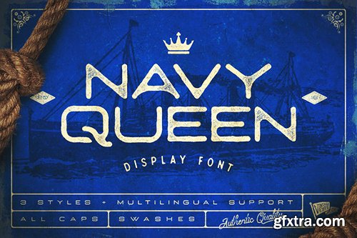 Creativemarket Navy Queen Display Font 516671