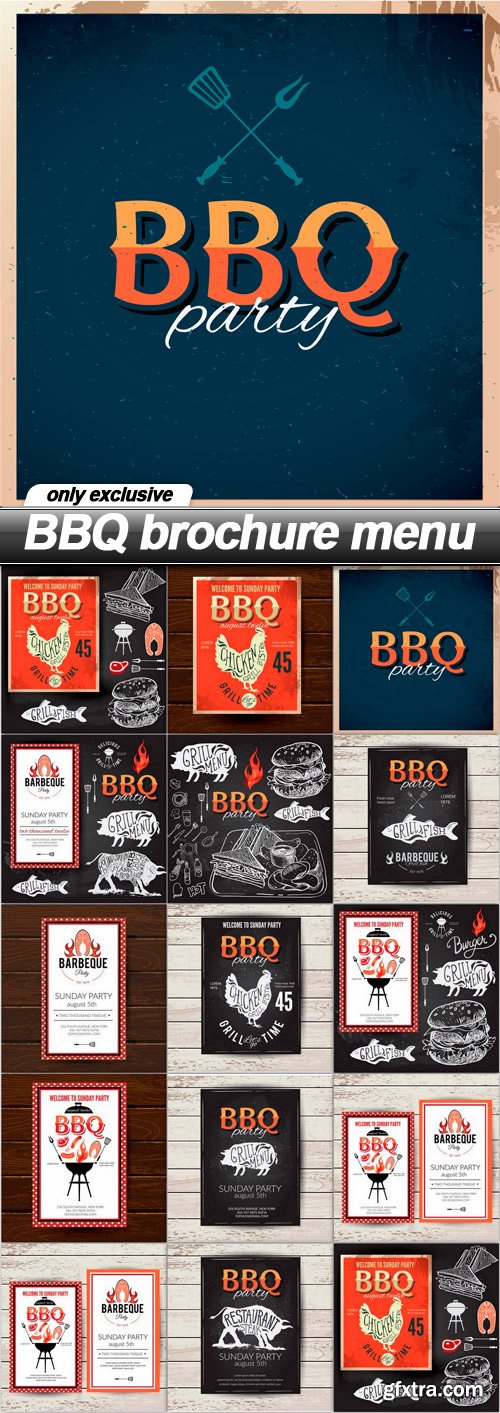 BBQ brochure menu - 14 EPS