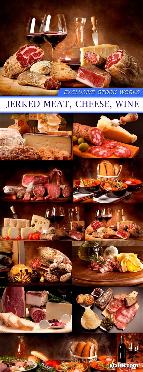Jerked meat, cheese and wine 12X JPEG