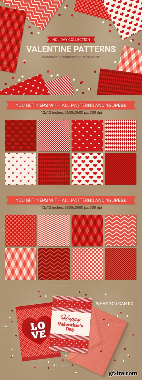 Valentine seamless patterns - CM 144691