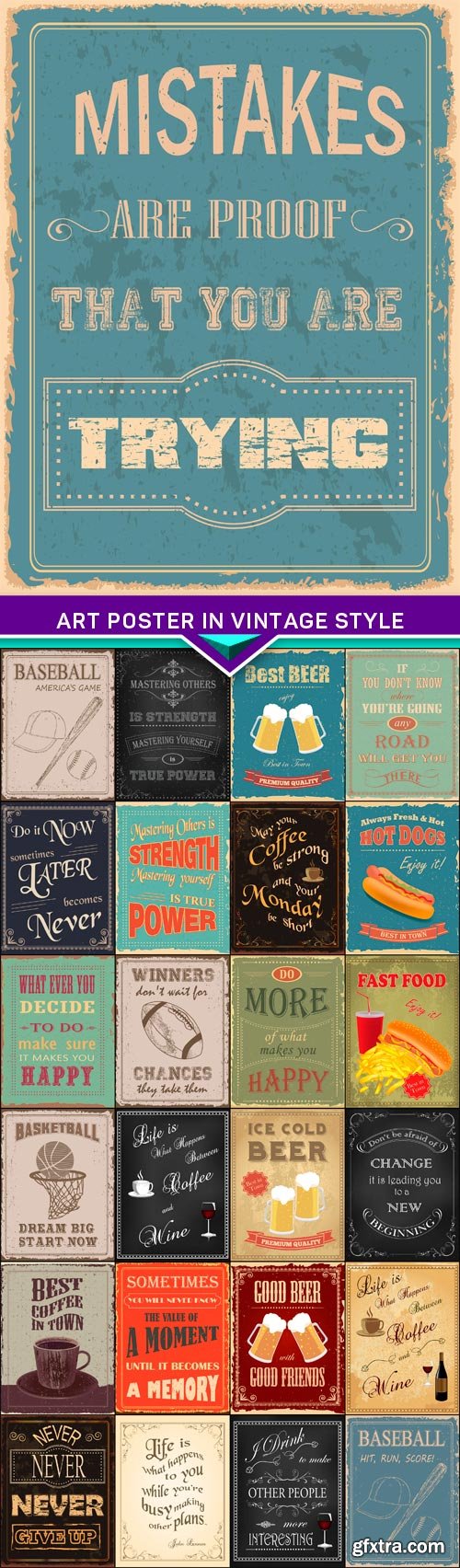 Art poster in vintage style 25x EPS
