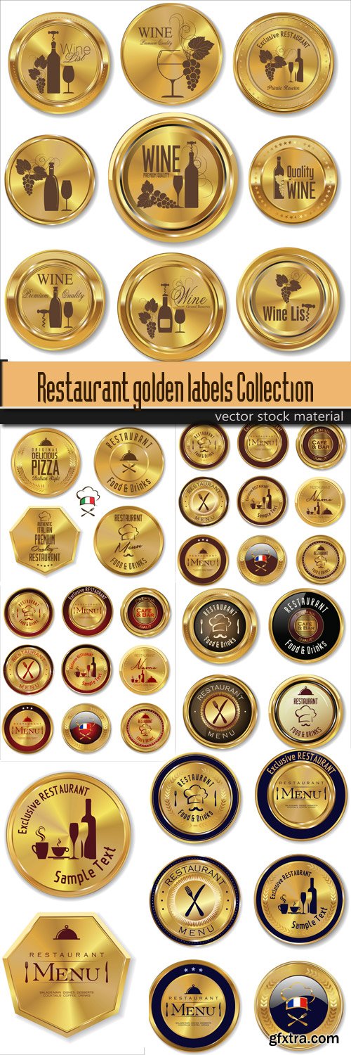 Restaurant golden labels Collection