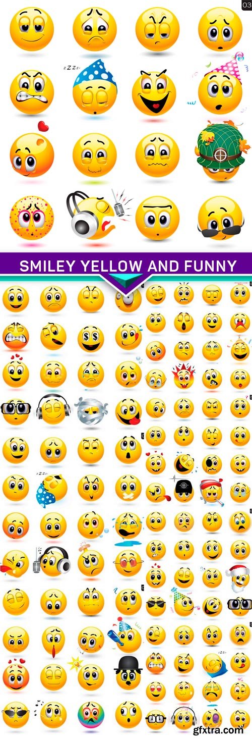 Smiley yellow and funny 8x EPS