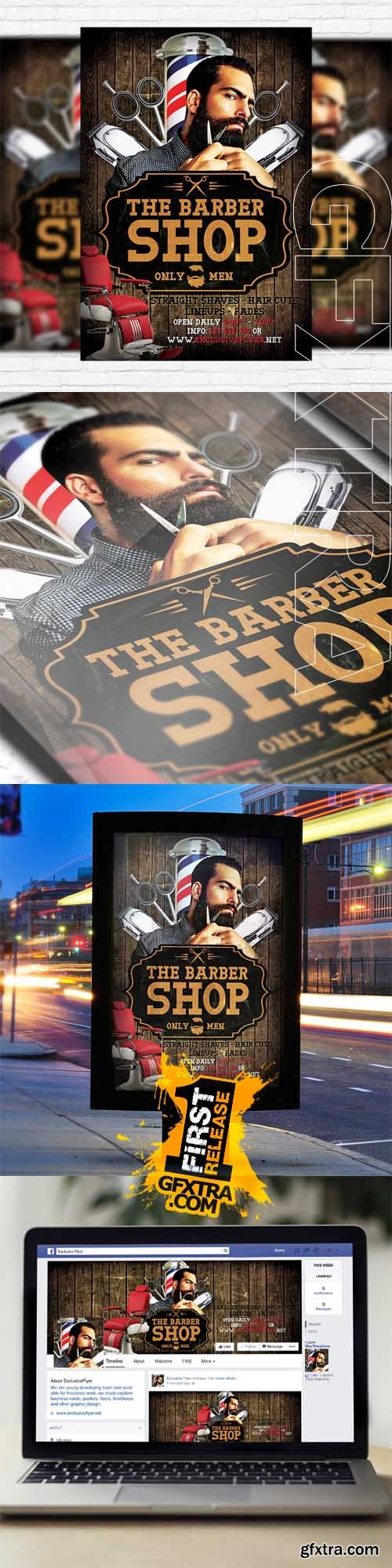 Barber Shop – Flyer Template + Facebook Cover