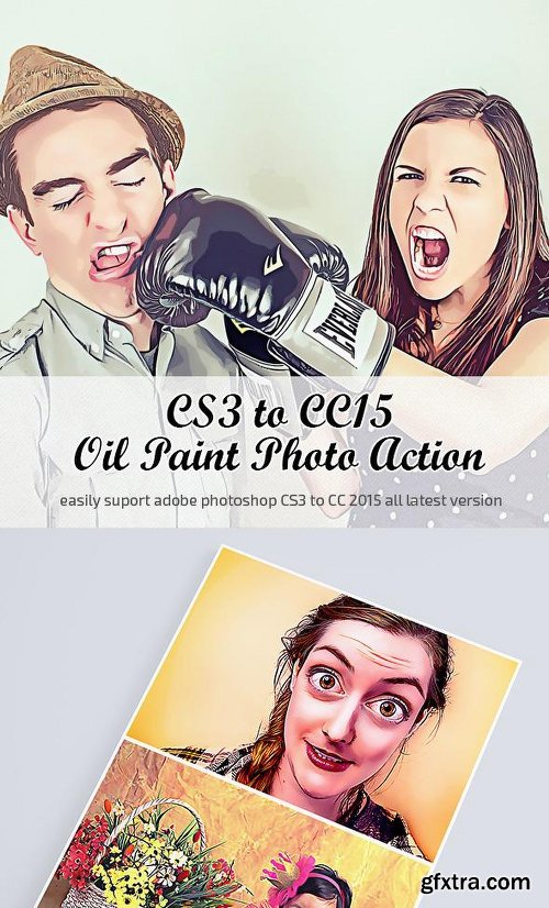 Graphicriver Oil Paint Photo Action CS3 to CC15 12425929