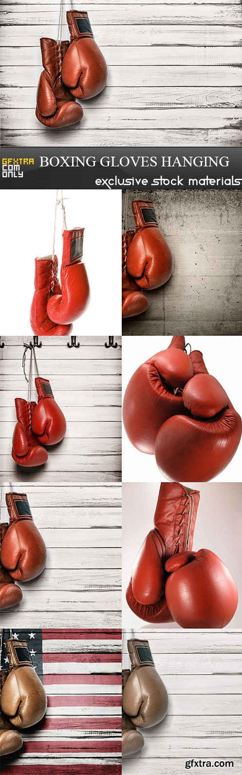 Boxing gloves hanging, 8 x UHQ JPEG