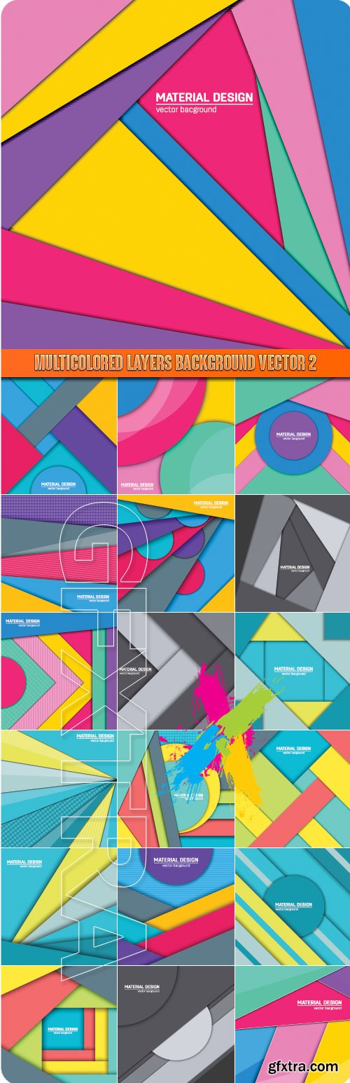Multicolored layers background vector 3
