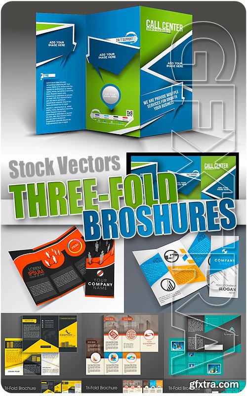 Three fold brochure template - Stock Vectors