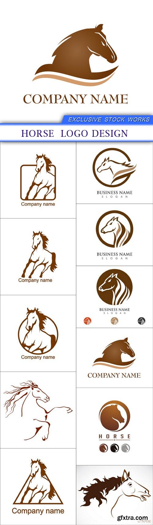 Horse Logo Design 11X EPS
