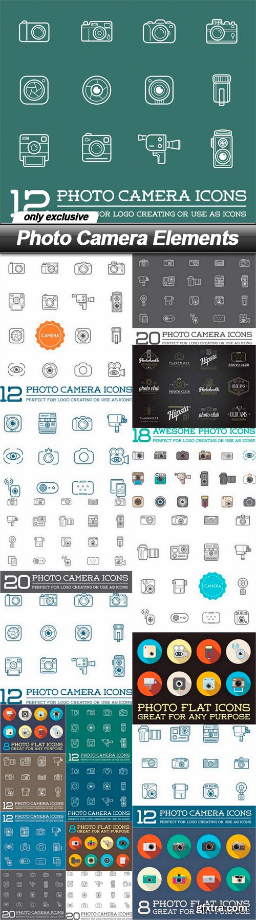 Photo Camera Elements - 19 EPS
