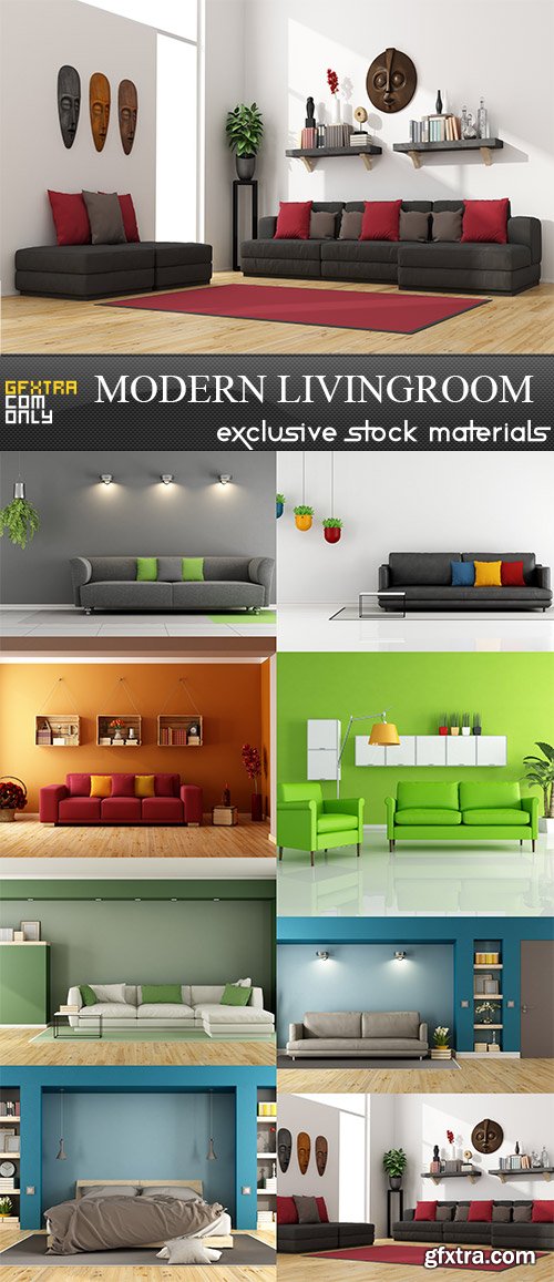 Modern livingroom, 8 x UHQ JPEG