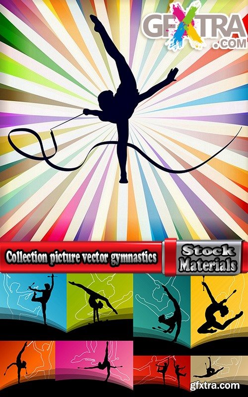 Collection picture vector girl woman athlete sports gymnastics 25 EPS