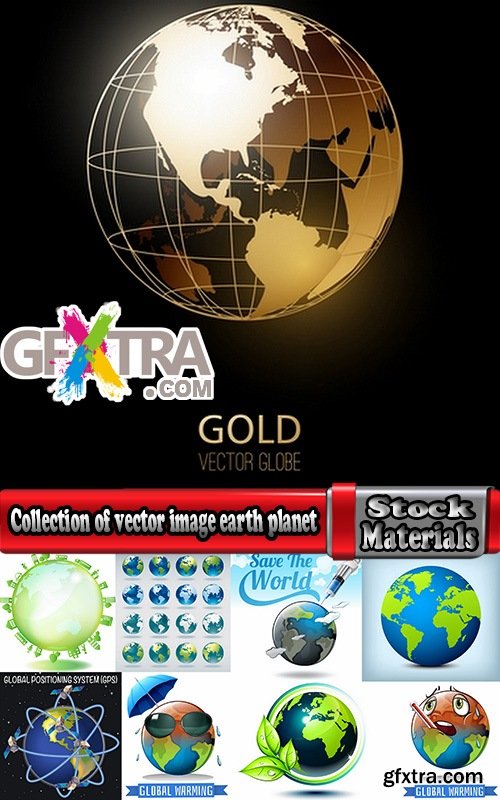 Collection of vector image earth planet Globe earth globe 25 EPS