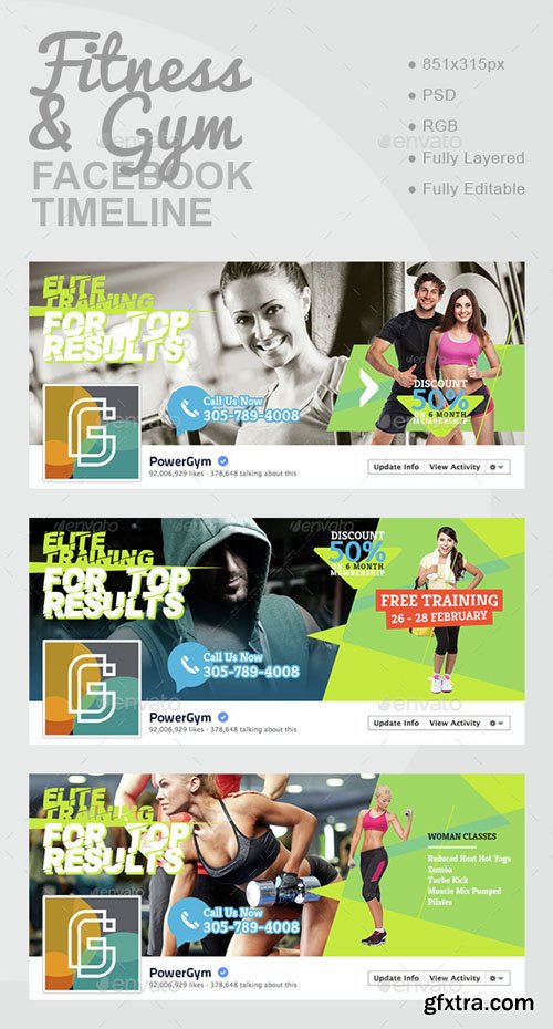 GR - Fitness & Gym Facebook Timeline Cover 14943415