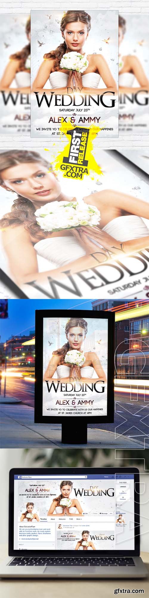 Wedding Day – Flyer Template + Facebook Cover