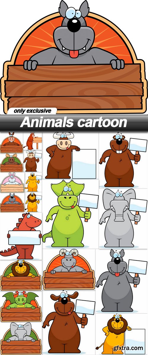 Animals cartoon - 20 EPS