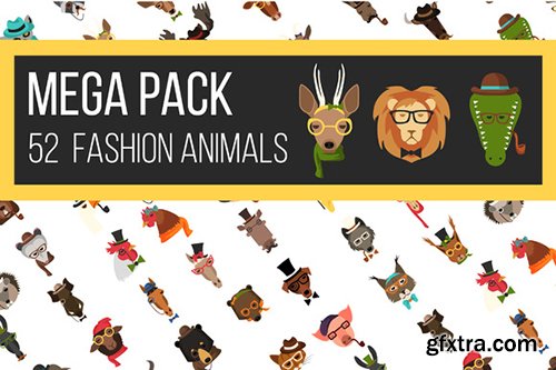 Creativemarket Big Bundle of Fashion Animal Icons 524961
