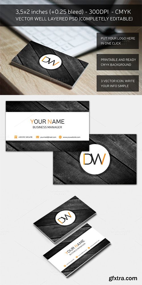 Dark Wood Business Card - CM 160586