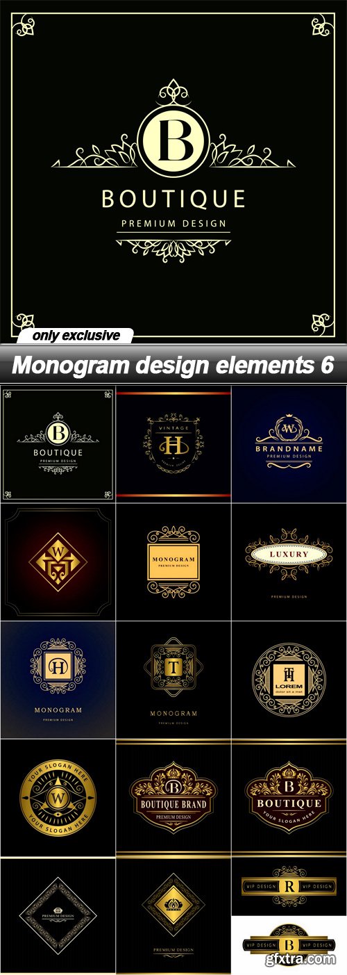 Monogram design elements 6 - 15 EPS