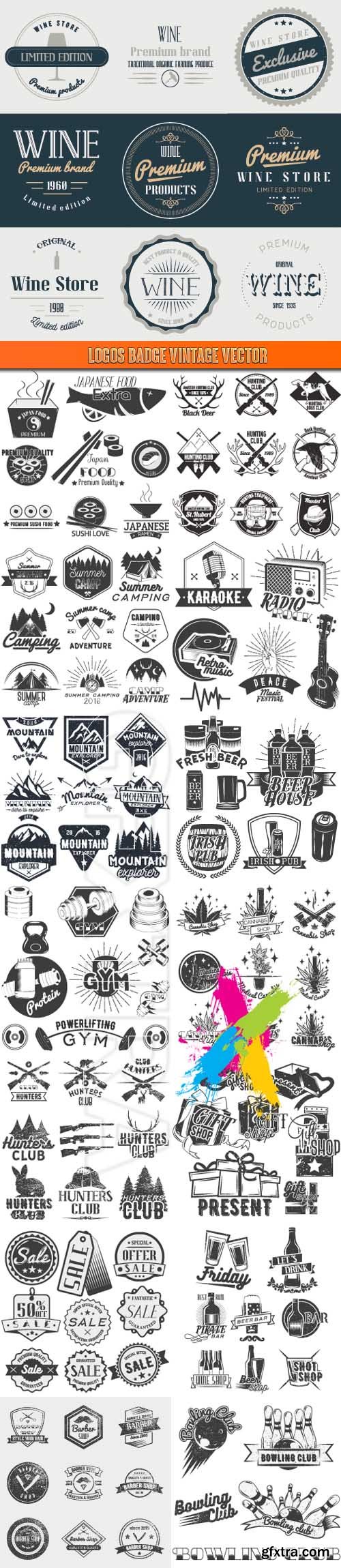 Logos badge vintage vector