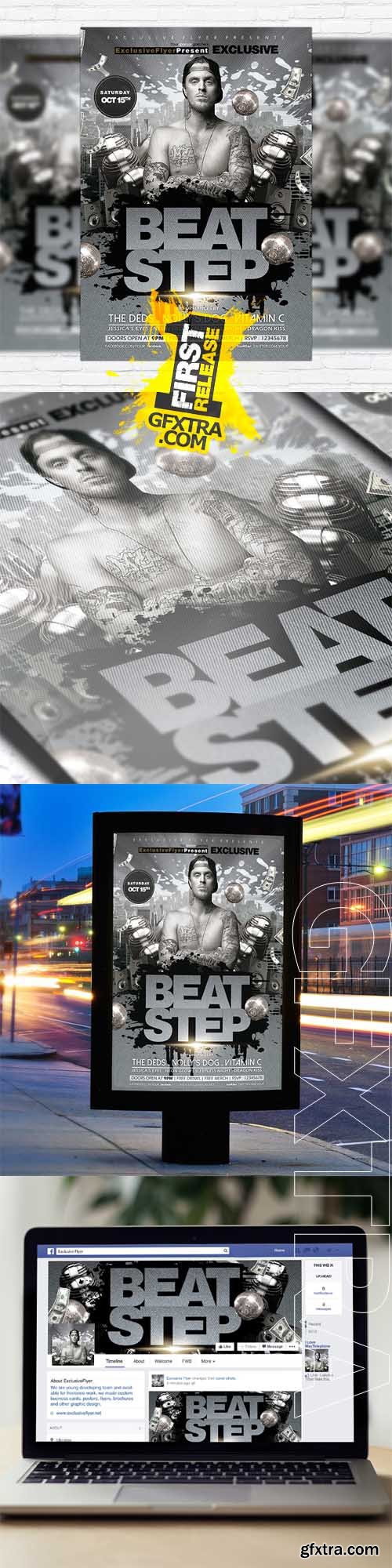 Beat Step – Flyer Template + Facebook Cover