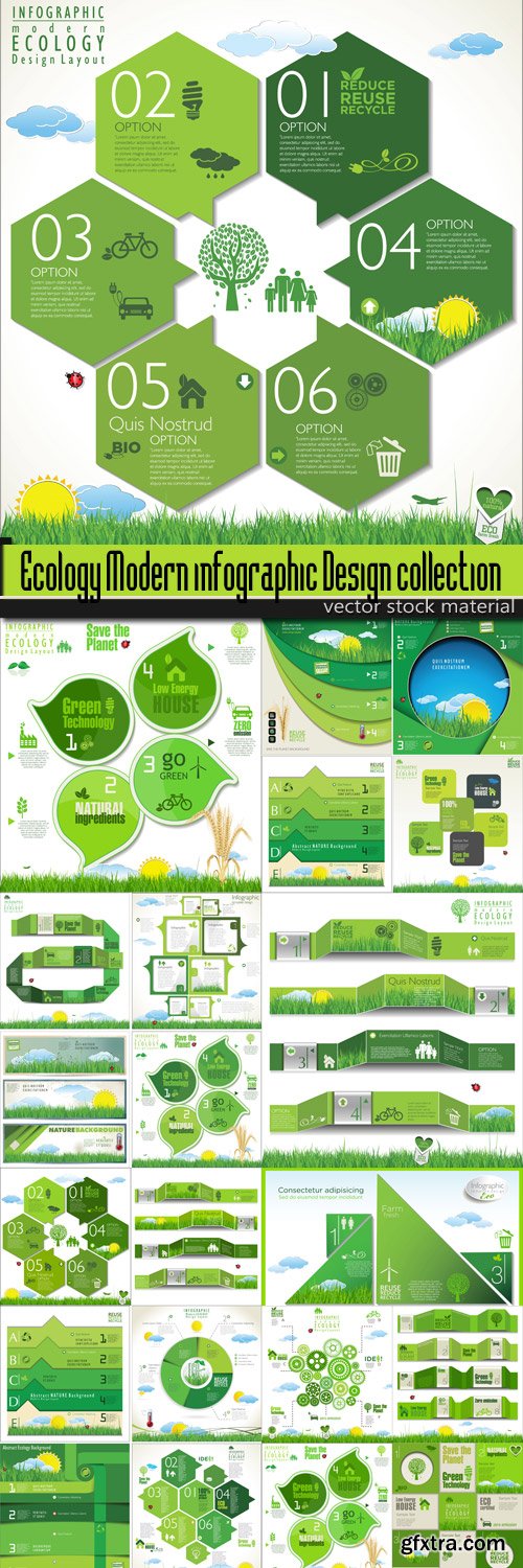 Ecology Modern infographic Design collection