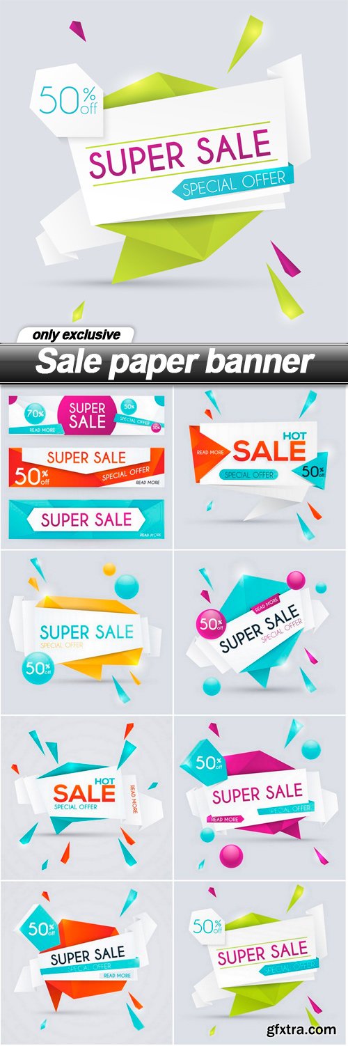Sale paper banner - 8 EPS