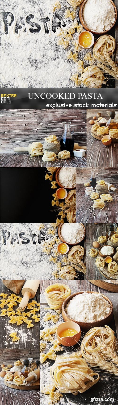 Uncooked pasta, 9 x UHQ JPEG