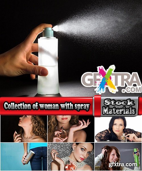 Collection of woman girl with spray perfume aerosol 25 HQ Jpeg