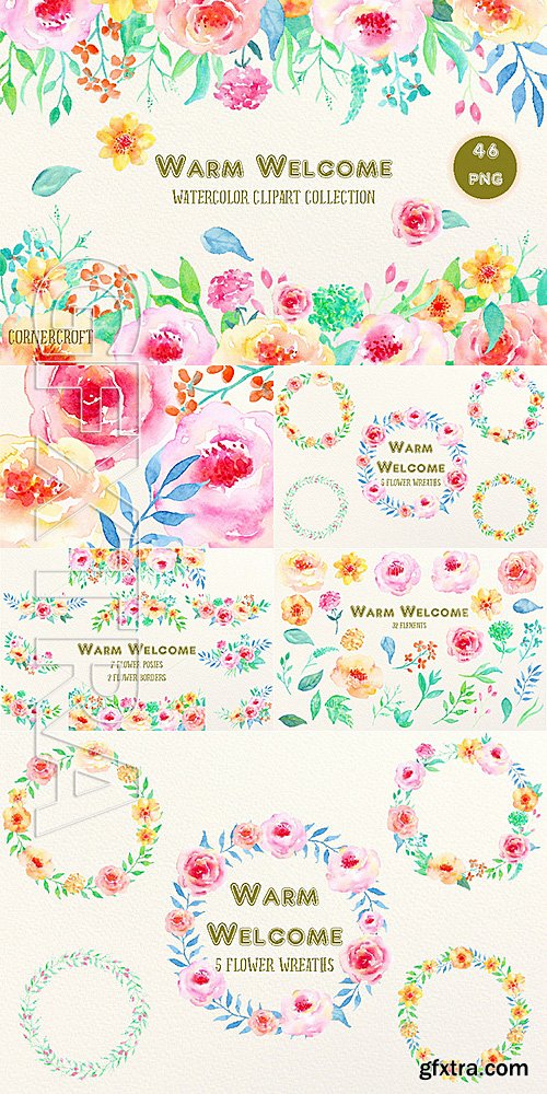 CM - Watercolor Clipart Warm Welcome 548447