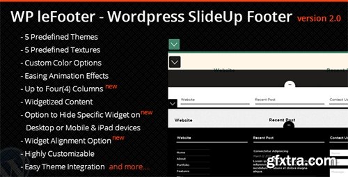 CodeCanyon - WP leFooter v2.0 - Wordpress SlideUp Footer Plugin - 4530322