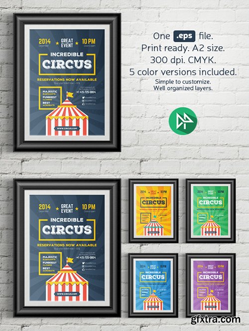 Circus poster template - CM 114501