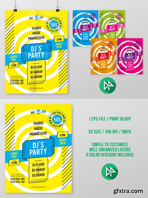 DJ\'s Party Poster Template - CM 42542