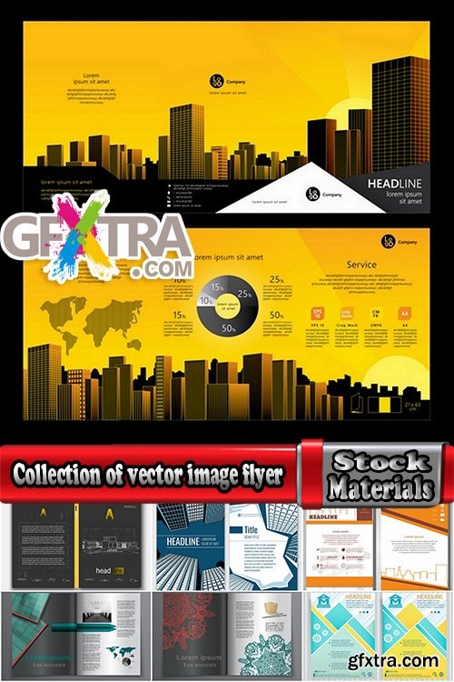Collection of vector image flyer banner brochure business card 13-25 Eps